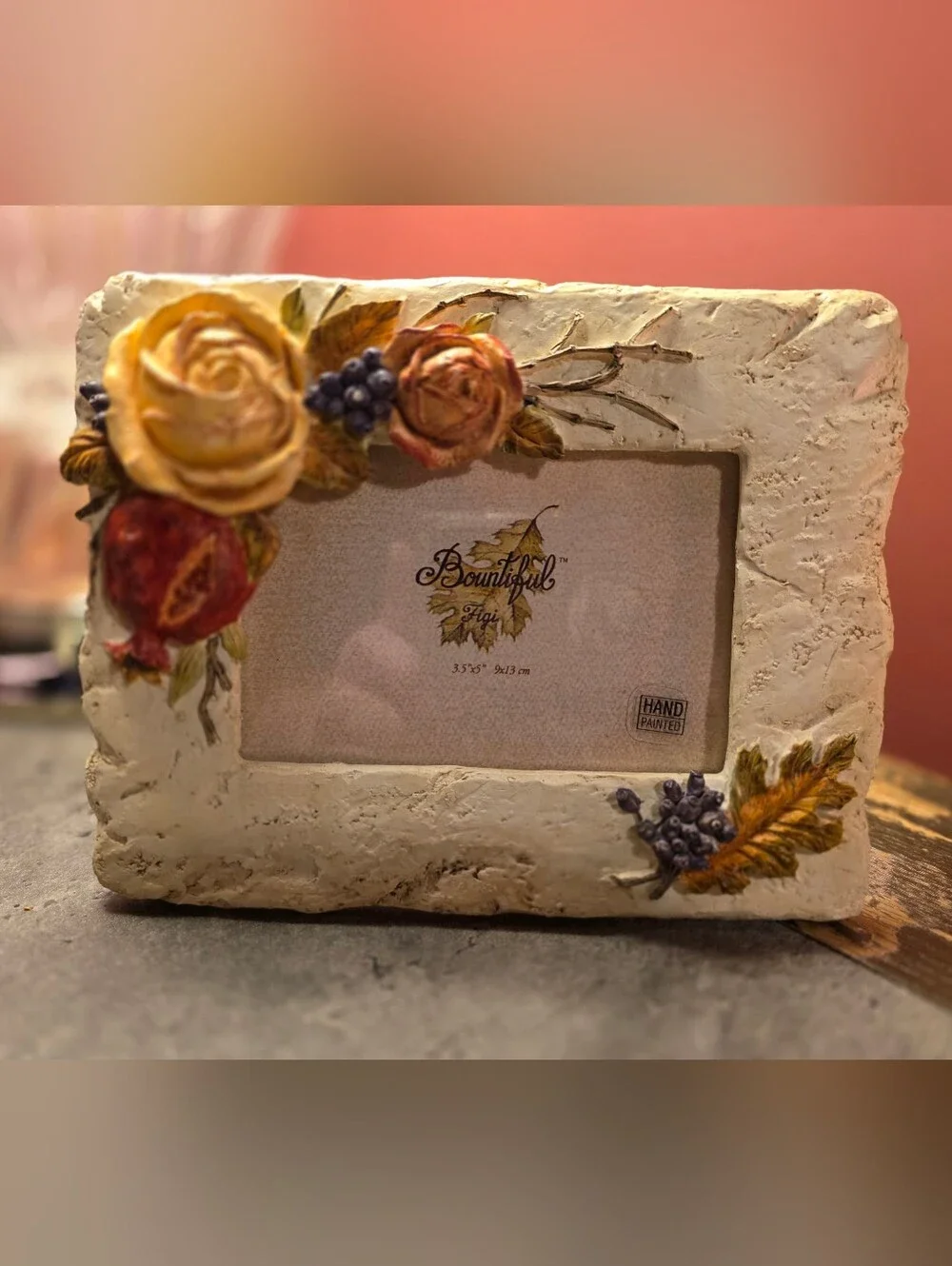 Vintage Figi Hand Painted 3D Resin Photo Frame